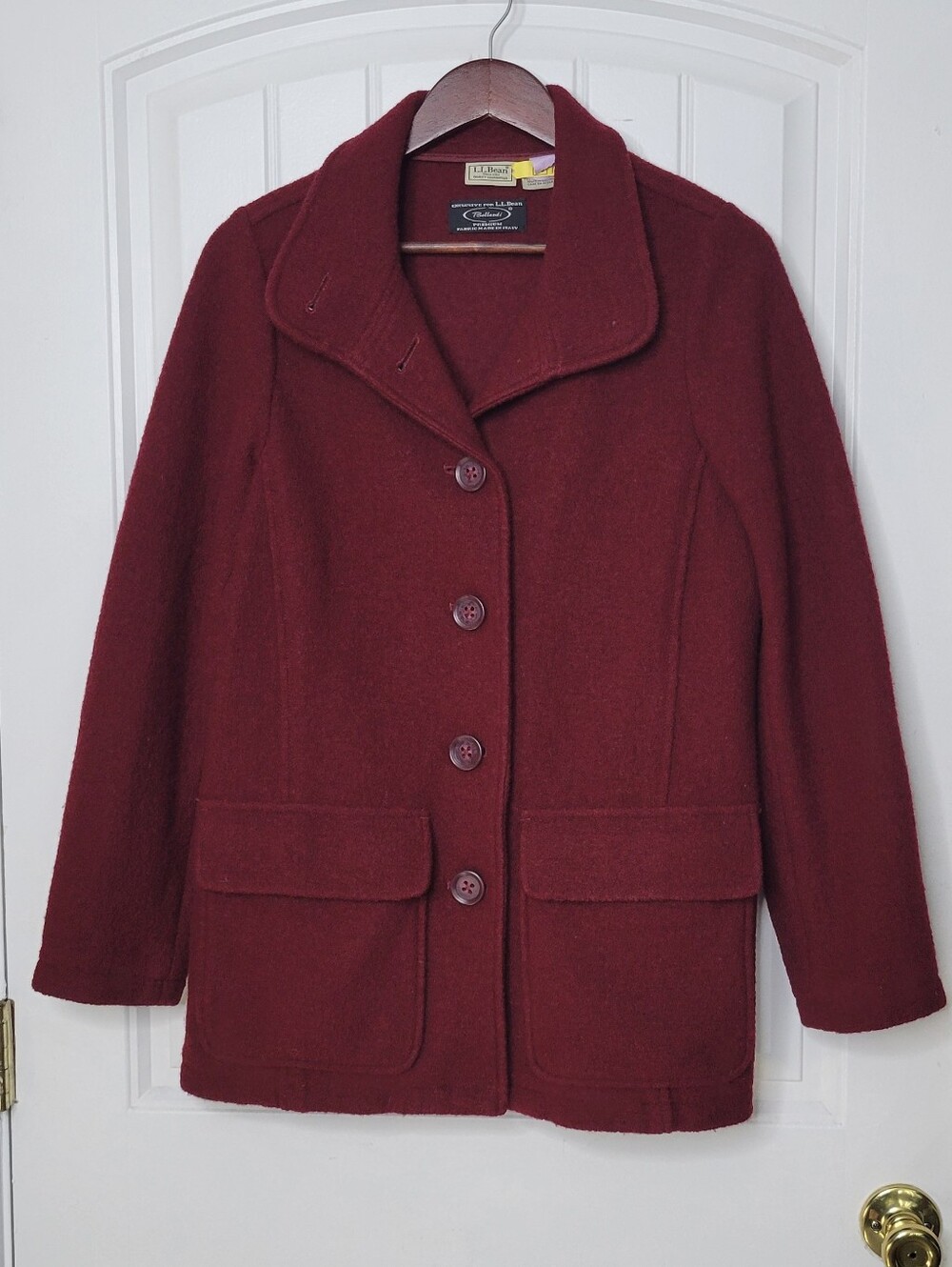 L.L. Bean Classic Women's Wool Button Jacket Burgundy